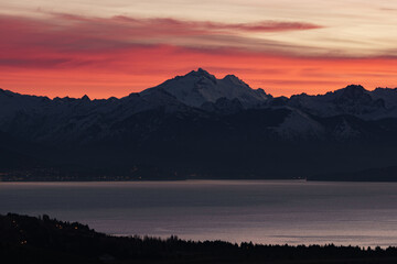 sunset in the mountains
