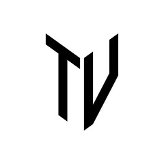 initial letters monogram logo black TV