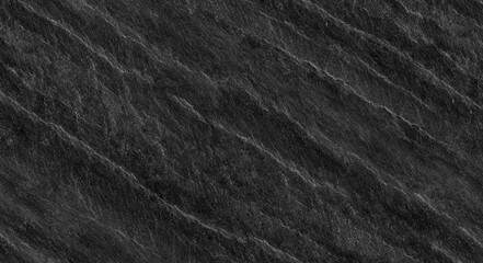 Black lined marble stone background with copy space. Black grunge banner with rock texture.