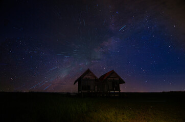 Amazing beautiful of night sky Milky Way Galaxy , Beautiful Milky Way galaxy, Long exposure photograph, with grain.Image contain certain grain or noise and soft focus.