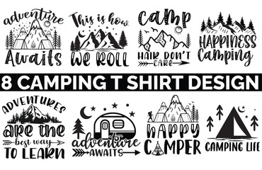 camping bundle t shirt design 