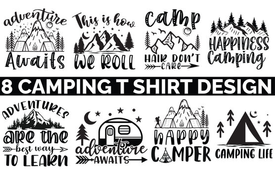 camping bundle t shirt design 