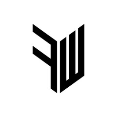 initial letters monogram logo black FW