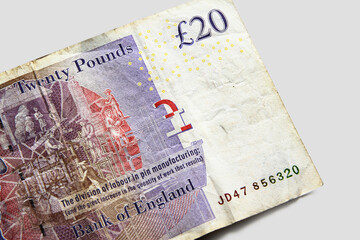 Close up of Great British Pound banknotes