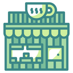 cafe blue line icon