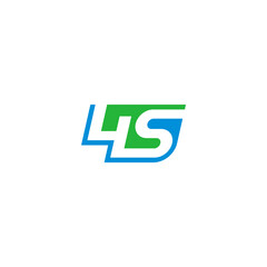 4S initial letter monogram. Business logo design.