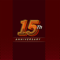 15th anniversary celebration logotype colorful design isolated with elegant background and modern design.