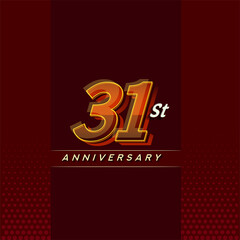 31st anniversary celebration logotype colorful design isolated with elegant background and modern design.