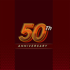 50th anniversary celebration logotype colorful design isolated with elegant background and modern design.