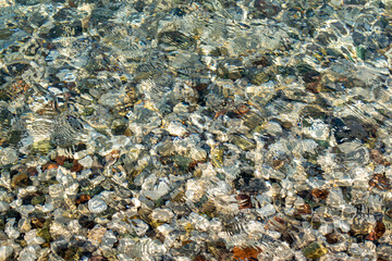 abstract nature background, texture of pebbles. Stone background. Sea pebbles. Kemer July 2021. Transparent sea in Turkey
