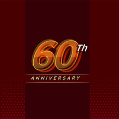 60th anniversary celebration logotype colorful design isolated with elegant background and modern design.