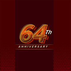 64th anniversary celebration logotype colorful design isolated with elegant background and modern design.