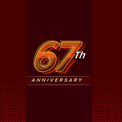 Fototapeta premium 67th anniversary celebration logotype colorful design isolated with elegant background and modern design.