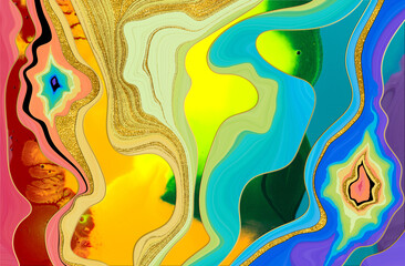 Rainbow abstract pattern. Marble imitation texture. Stock illustration.