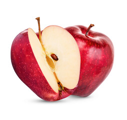 Fresh red apple isolated on white background