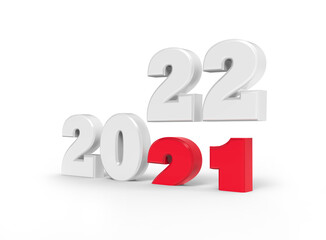 Happy New Year 2022 - 3D illustration
