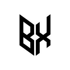 initial letters monogram logo black BX