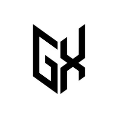 initial letters monogram logo black GX