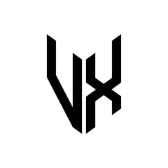 initial letters monogram logo black VX