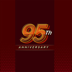 95th anniversary celebration logotype colorful design isolated with elegant background and modern design.
