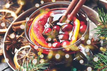 Christmas and winter mulled wine or grog