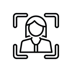 Black line icon for focusing