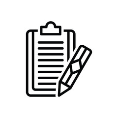 Black line icon for written