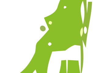 Green color background. Abstract vector. Modern geometric design. 3D digital illustration.