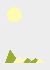 Geometric Mountains silhouette landscape art poster illustration