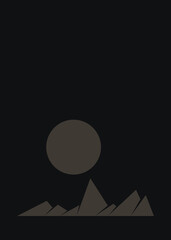 Geometric Mountains silhouette landscape art poster illustration