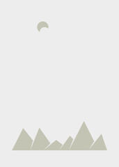 Geometric Mountains silhouette landscape art poster illustration