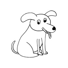 dog icon. hand drawn doodle. vector, scandinavian, nordic, minimalism, monochrome. pet, animal, cute, funny.