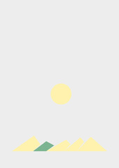 Geometric Mountains silhouette landscape art poster illustration