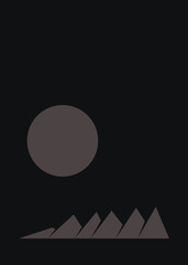 Geometric Mountains silhouette landscape art poster illustration