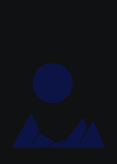 Geometric Mountains silhouette landscape art poster illustration