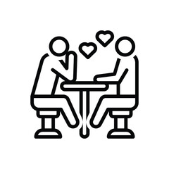 Black line icon for interested