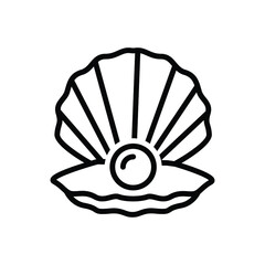 Black line icon for shell