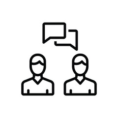 Black line icon for talk