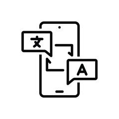 Black line icon for translation