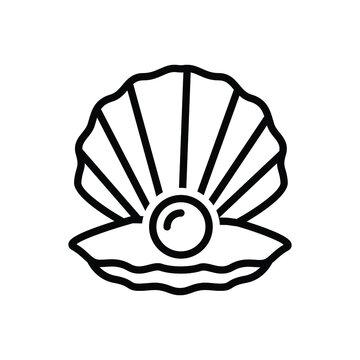 Black line icon for shell