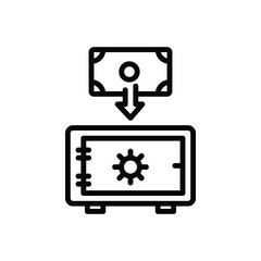 Black line icon for deposit