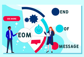 Vector website design template . EOM - End Of Message acronym. business concept. illustration for website banner, marketing materials, business presentation, online advertising.