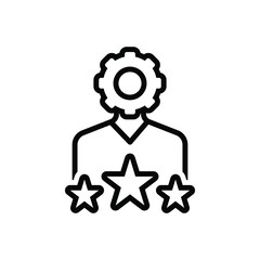 Black line icon for expertise