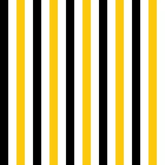 Stof per meter Black yellow white stripes seamless pattern. Vector illustration. © YULIYA