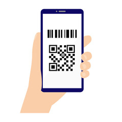 バーコード画面のスマートフォン　キャッシュレス決済