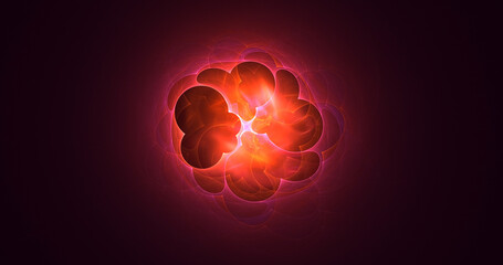 3D rendering abstract multicolor fractal light background