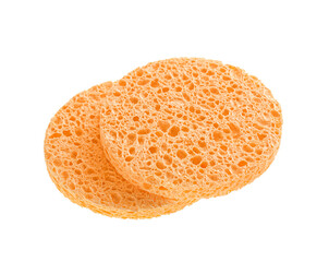 Makeup sponges on white background