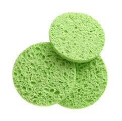 Makeup sponges on white background
