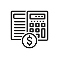 Black line icon for estimates