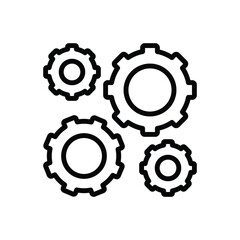 Black line icon for mechanism